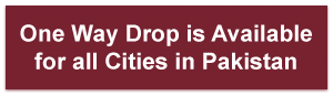 One Way Drop is Available for all Cities in Pakistan